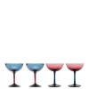 Champagne Coupe Set of 4Mixed in Glass