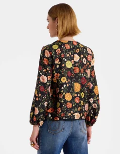 Charming TopBotticelli Black in Silk Twill