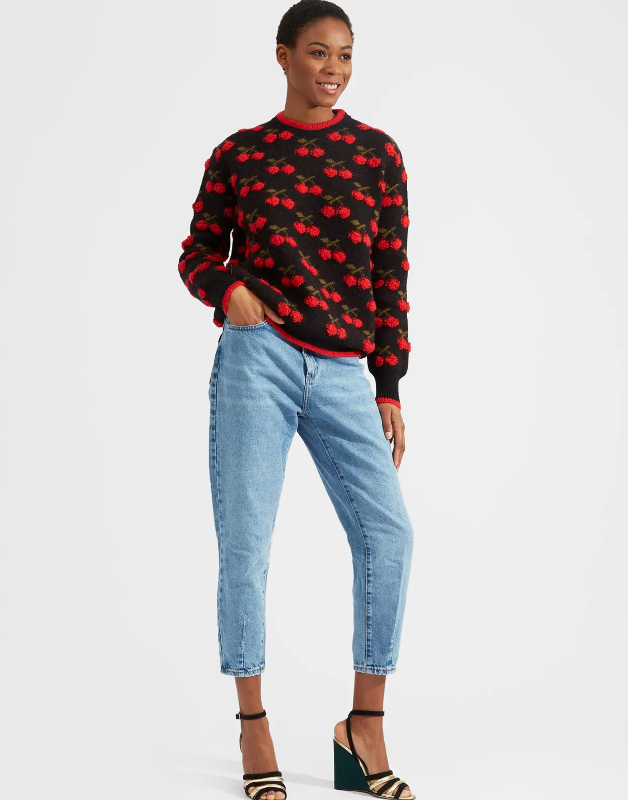 Cherry SweaterBlack / Red in Wool