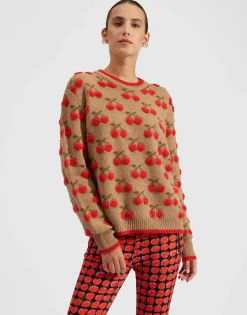 Cherry SweaterCamel/Red in Wool