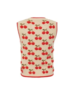 Cherry VestOff White in Wool