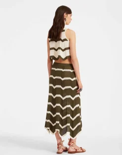 Chevron SkirtSolid Camouflage in Knit Chevron