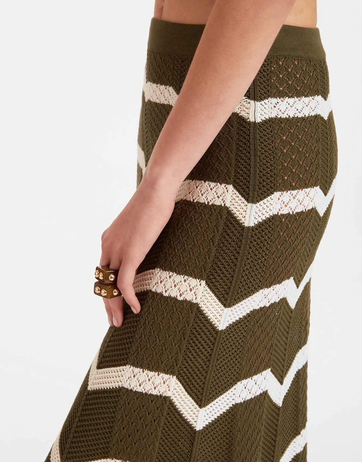 Chevron SkirtSolid Camouflage in Knit Chevron
