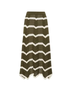 Chevron SkirtSolid Camouflage in Knit Chevron