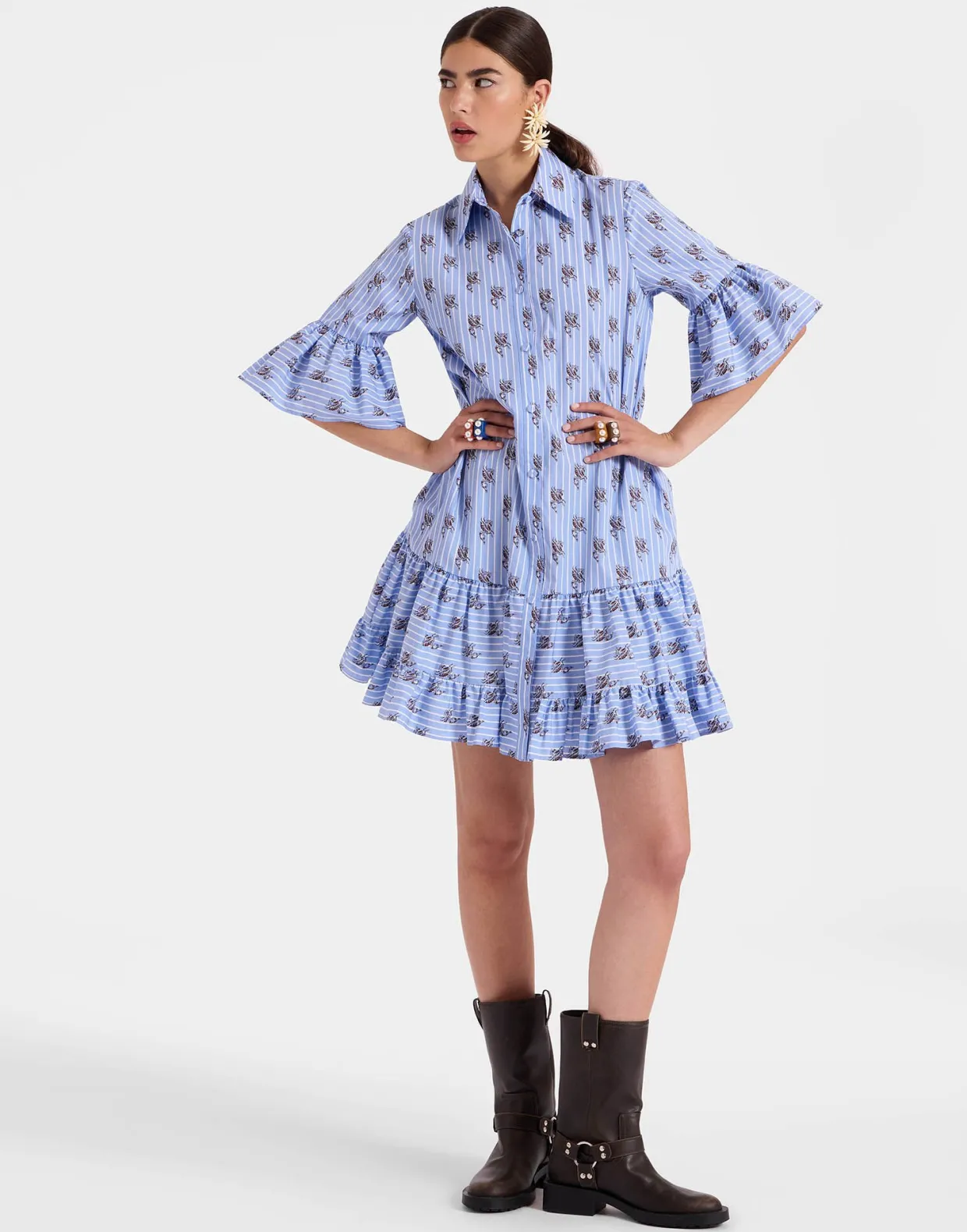 Choux DressGryphos Light Blue in Cotton Poplin