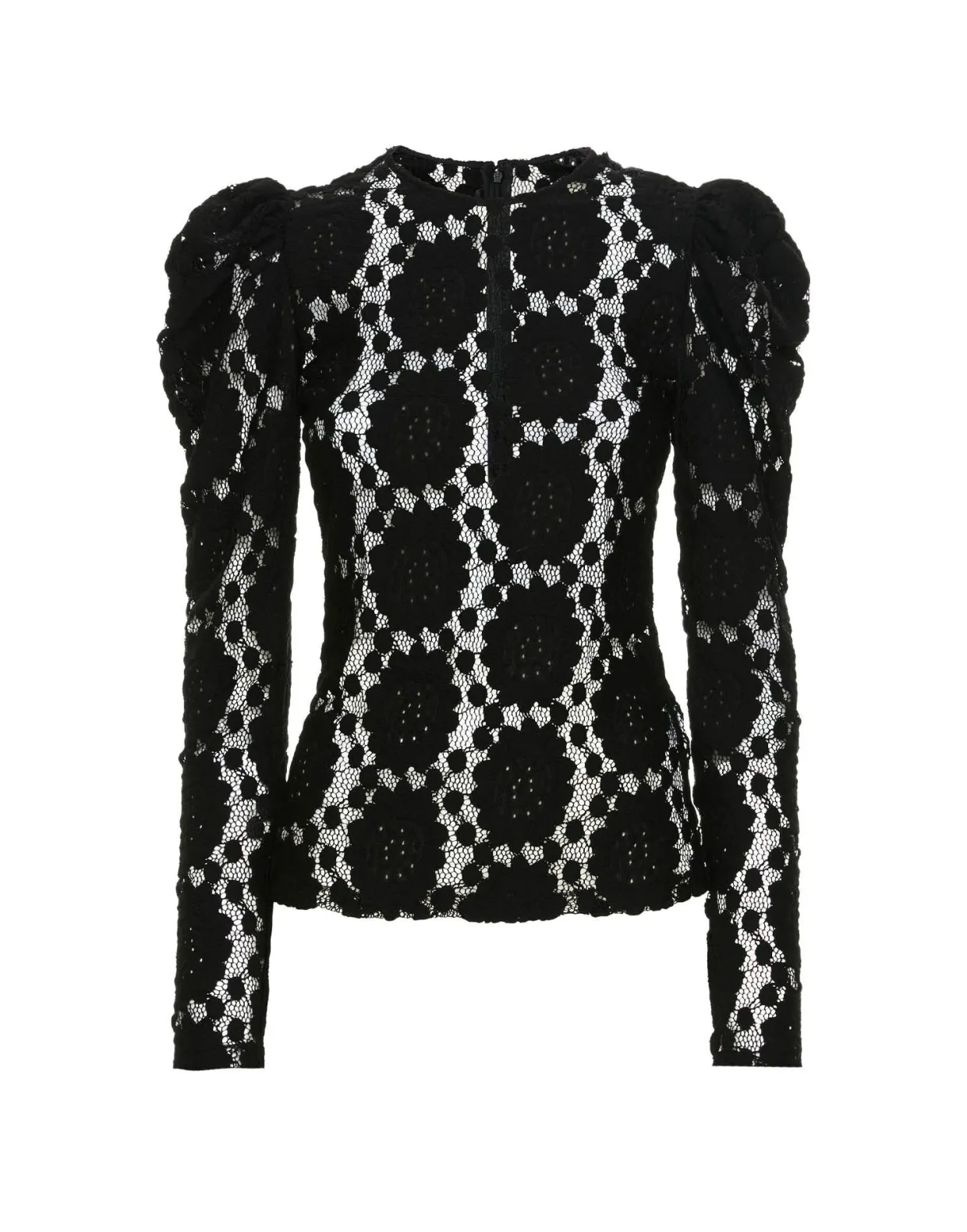 Clingy TopSolid Black in Stretch Lace