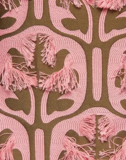 Column DressGrove Kaki/Pink in Jacquard