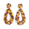 Confetti Hoop EarringsSolid Pink in Macro Flower