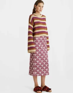 Crop SweaterMulticolor Ivory in Cable Chain