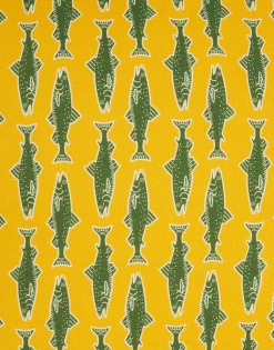 Cushion (45X45)Como Fish Yellow in Cotton Honan