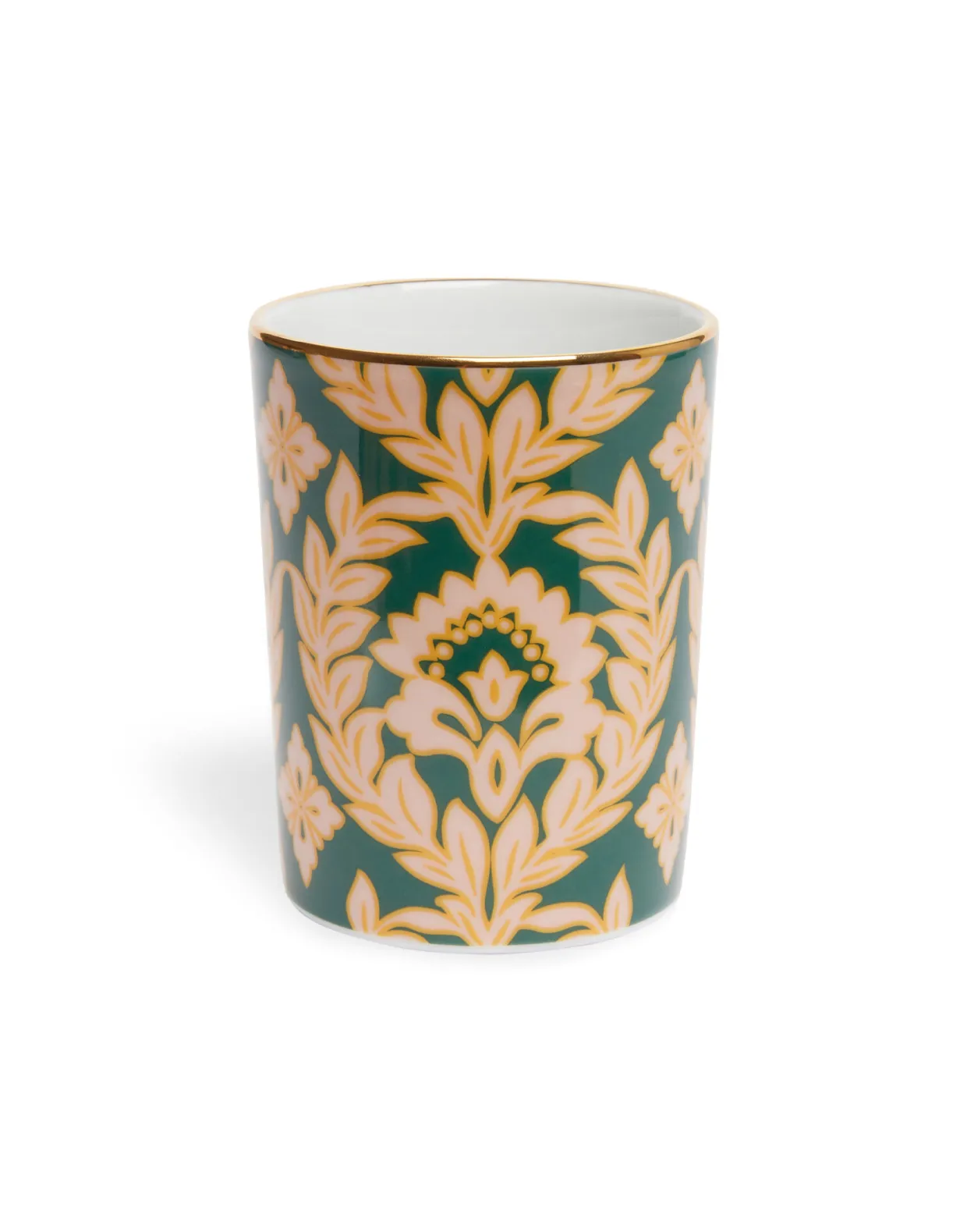 Decorative CupGreen Garland in Porcelain