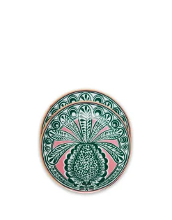 Dessert Plate Set of 2Big Pineapple Fuxia in Porcelain