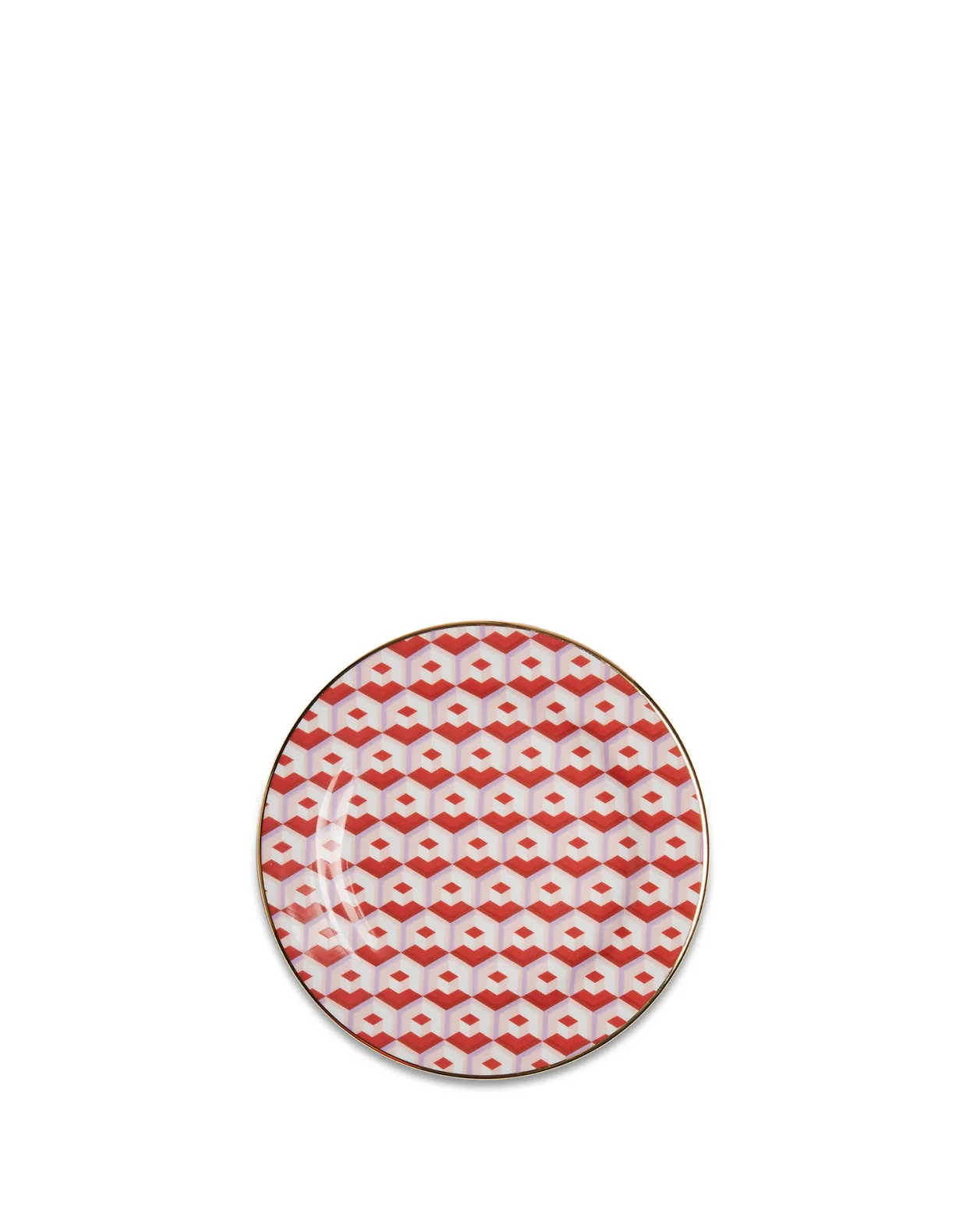 Dessert Plate Set of 2Cubi Rosso in Porcelain