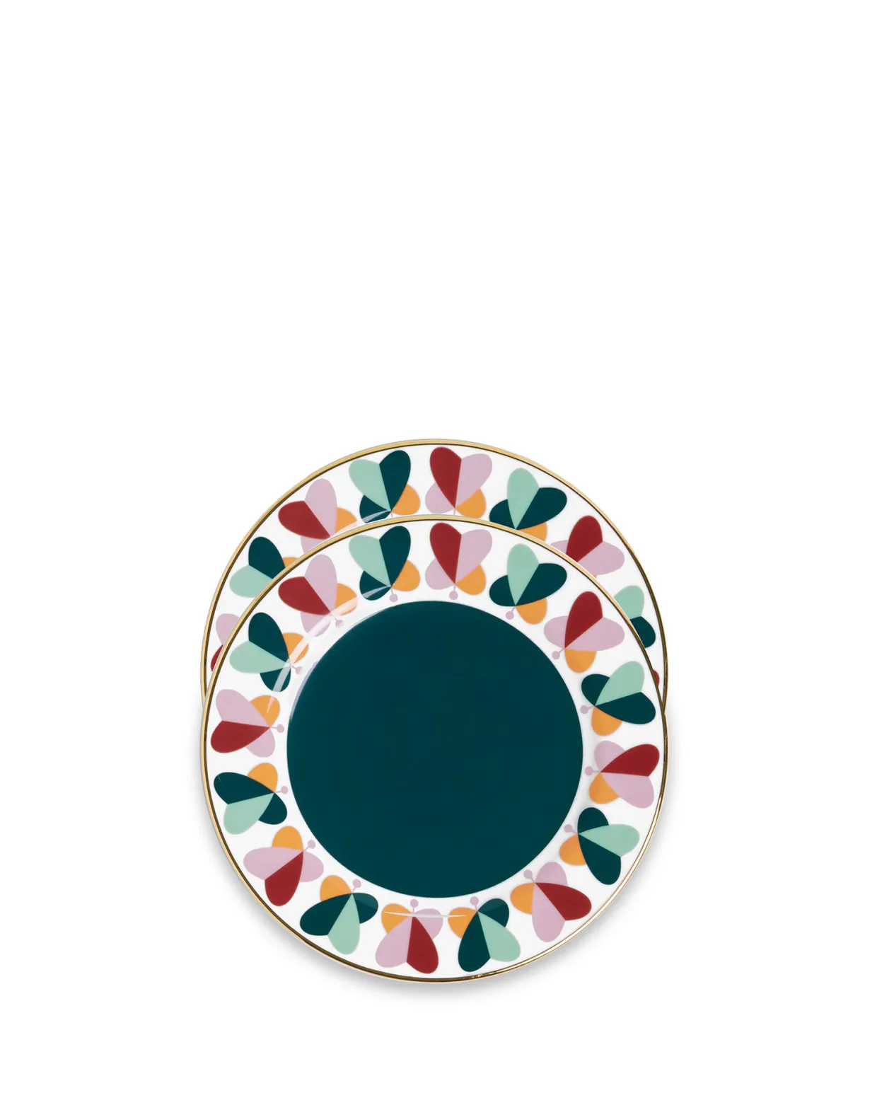 Dessert Plate Set of 2Farfalle Ring in Porcelain