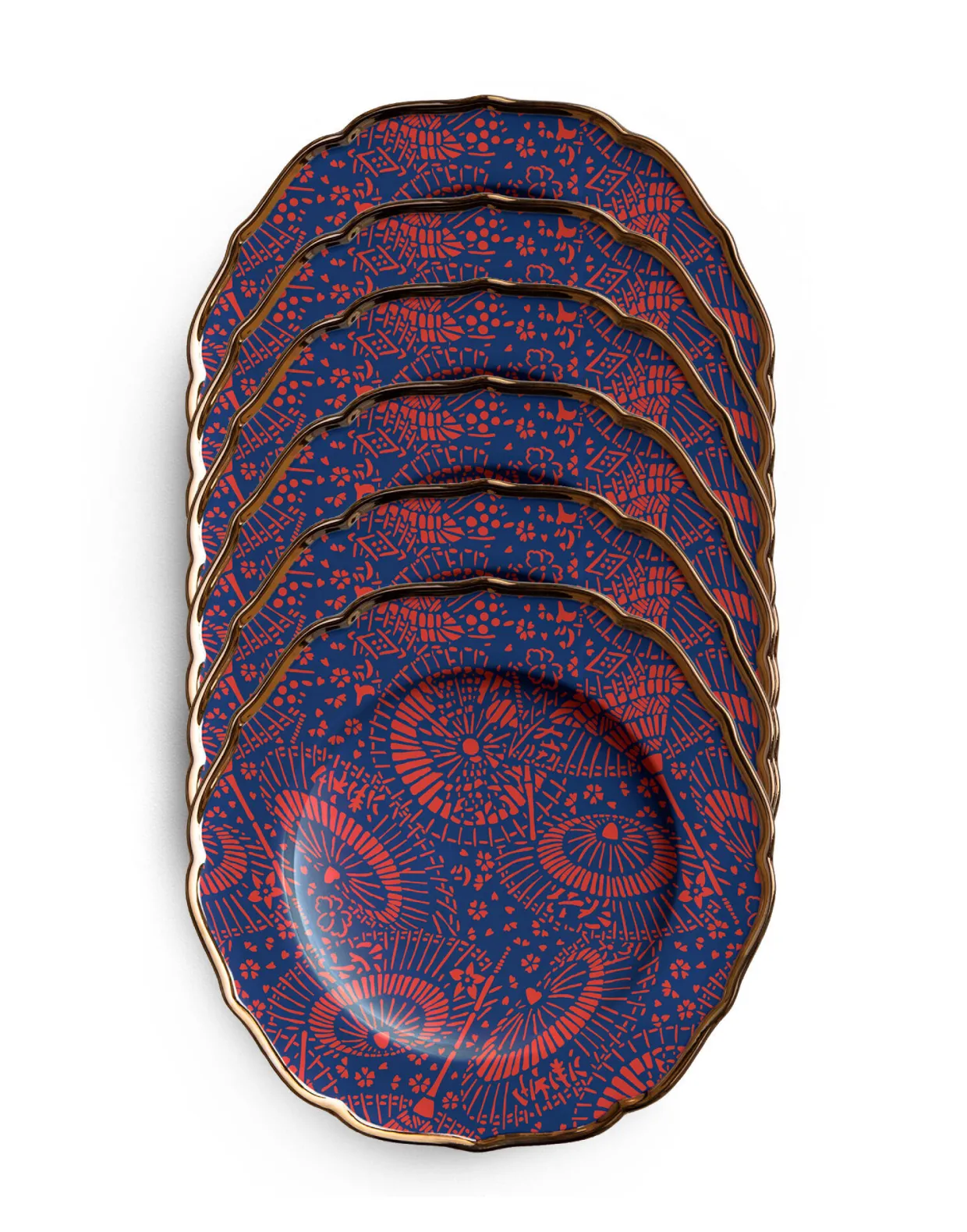 Dessert Plates Set of 6Ombrellini in Ceramica
