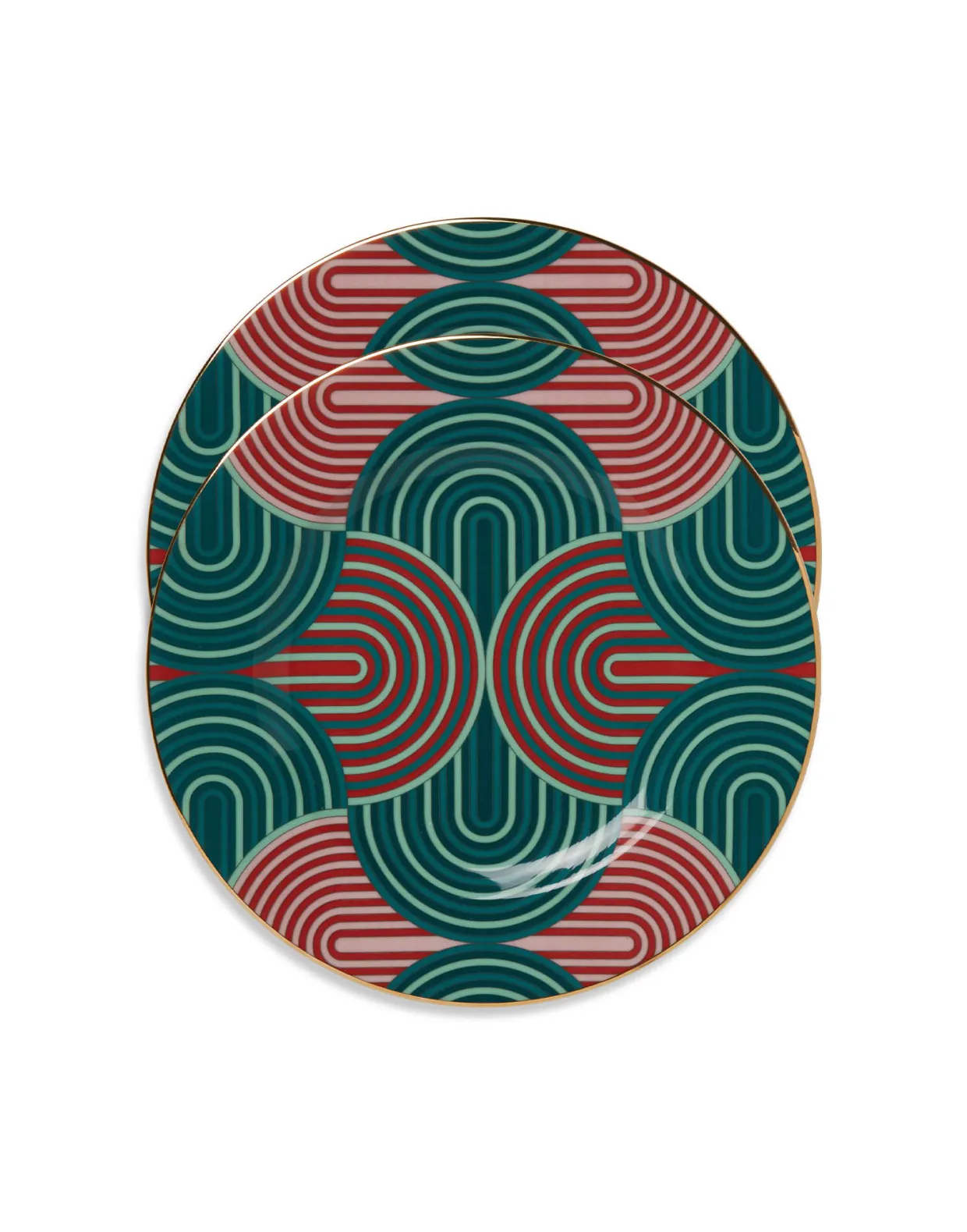 Dinner Plates Set Of 2Slinky Green in Porcelain