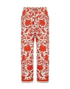 Drawstring PantsDragonflower Mini Red in Summer Poplin