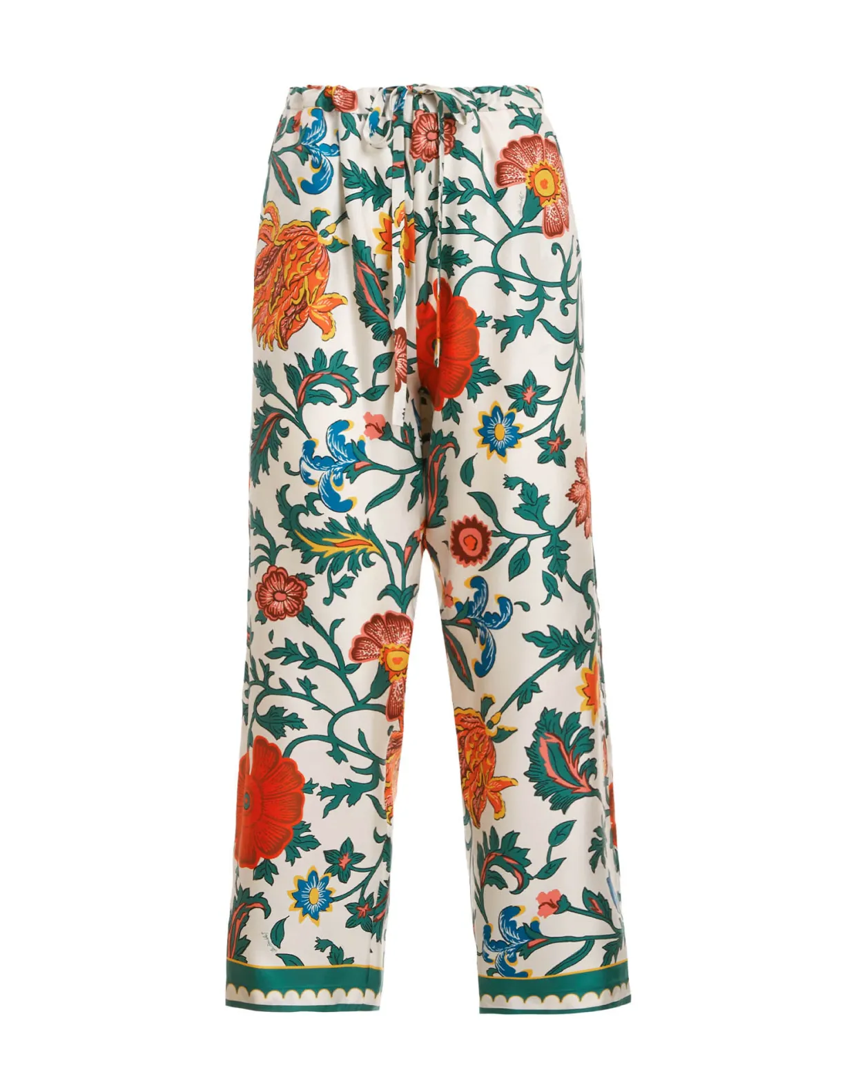 Drawstring PantsDragonflower Multicolor in Silk Twill