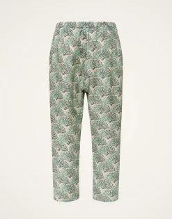 Drawstring PantsFans Mint in Silk Twill