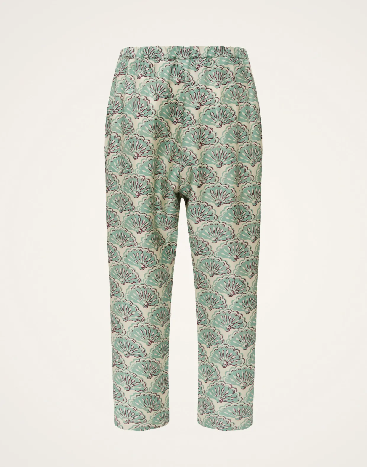 Drawstring PantsFans Mint in Silk Twill