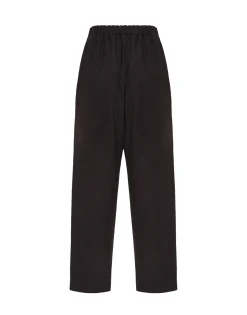 Drawstring PantsSolid Black in Crisp Poplin