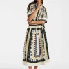 Drawstring SkirtDoric Plac&eacute;e Cream in Cotton Poplin