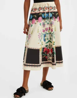 Drawstring SkirtPlaza Plac&eacute;e Ivory in Faille