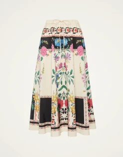 Drawstring SkirtPlaza Plac&eacute;e Ivory in Faille