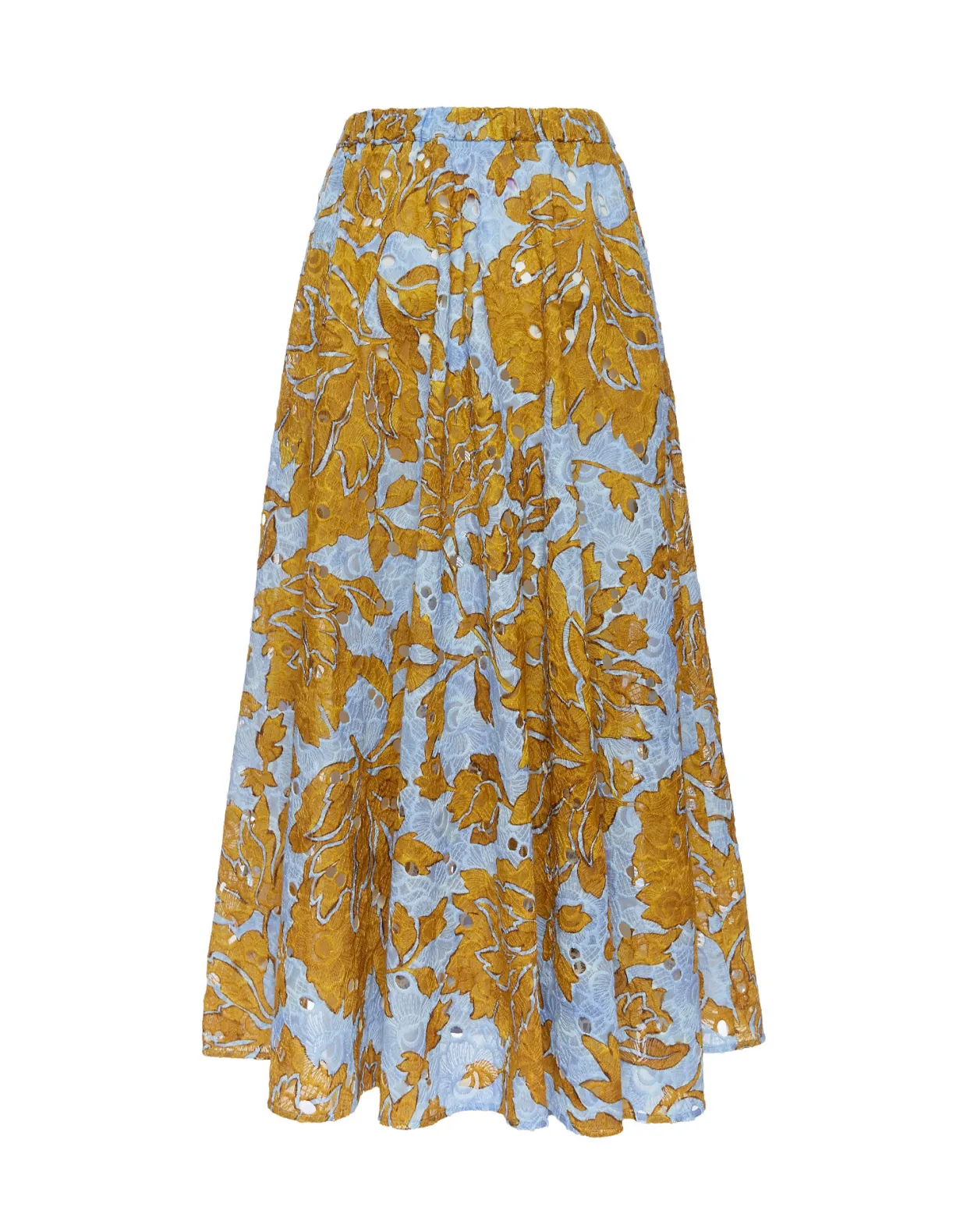 Drawstring SkirtTangle Light Blue in Printed Lace