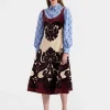 Ella Midi DressCorsini Plac&eacute;e Cream in Cotton Velvet