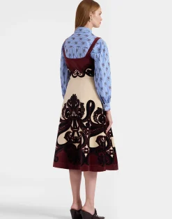Ella Midi DressCorsini Plac&eacute;e Cream in Cotton Velvet