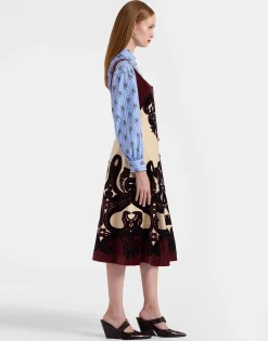 Ella Midi DressCorsini Plac&eacute;e Cream in Cotton Velvet