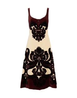 Ella Midi DressCorsini Plac&eacute;e Cream in Cotton Velvet