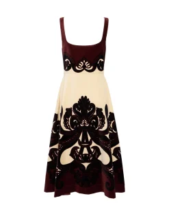 Ella Midi DressCorsini Plac&eacute;e Cream in Cotton Velvet
