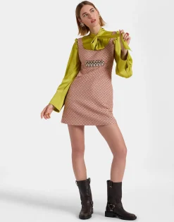 Ella Mini DressTulip Pale Pink in Jacquard Embroidered