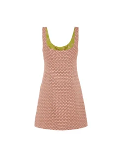 Ella Mini DressTulip Pale Pink in Jacquard Embroidered