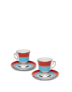 Espresso Cup & Saucer Set of 2Rainbow Azzurro in Porcelain