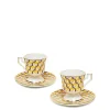 Espresso Cup & Saucer Set of 2Cubi Giallo in Porcelain