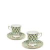 Espresso Cup & Saucer Set of 2Cubi Verde in Porcelain