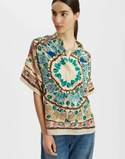 Estelle BlouseEve Ecru in Crepe De Chine