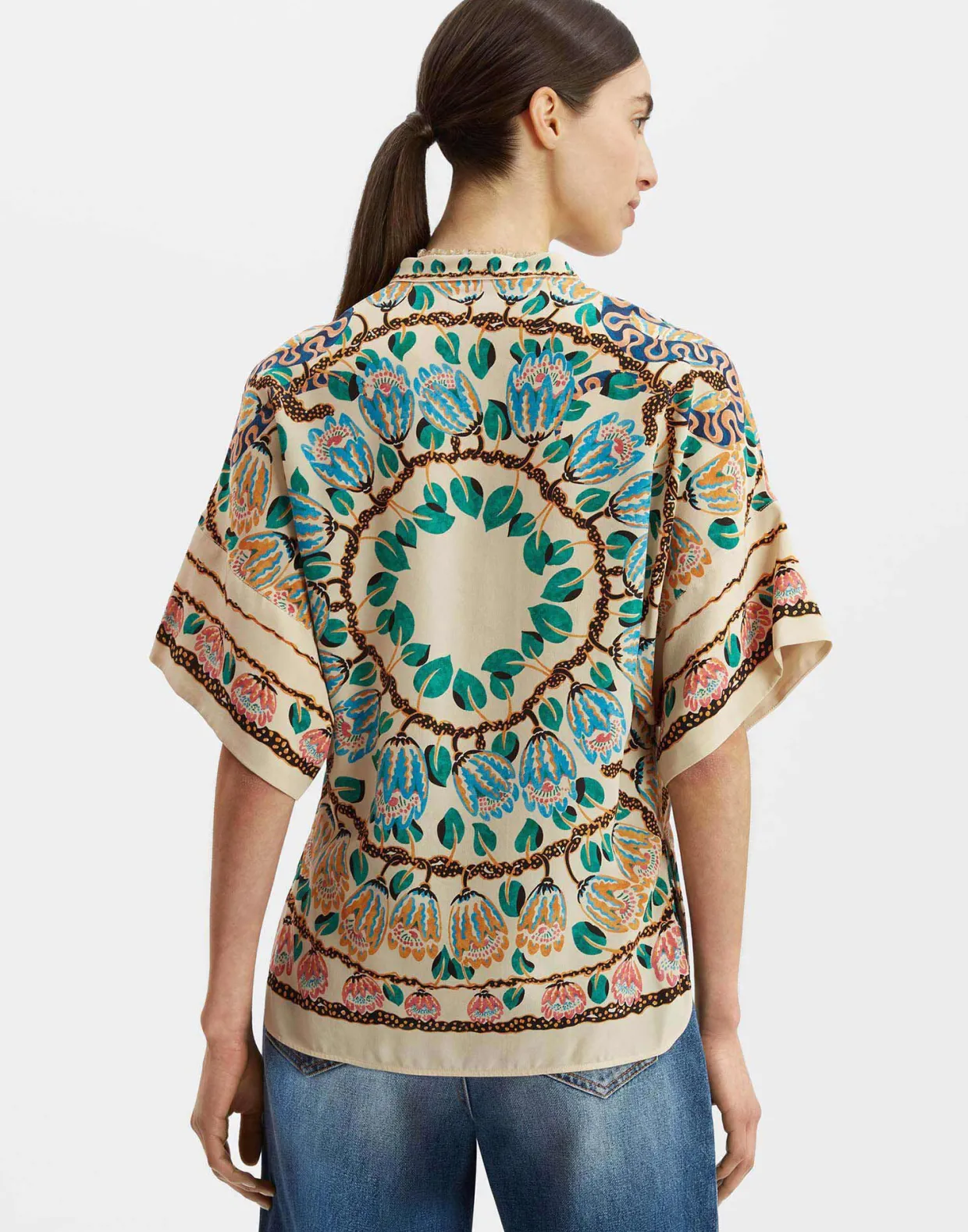 Estelle BlouseEve Ecru in Crepe De Chine