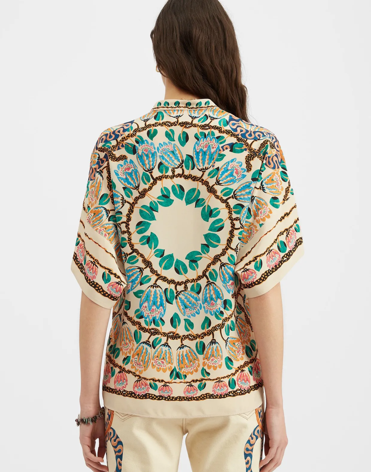 Estelle BlouseEve Ecru in Crepe De Chine