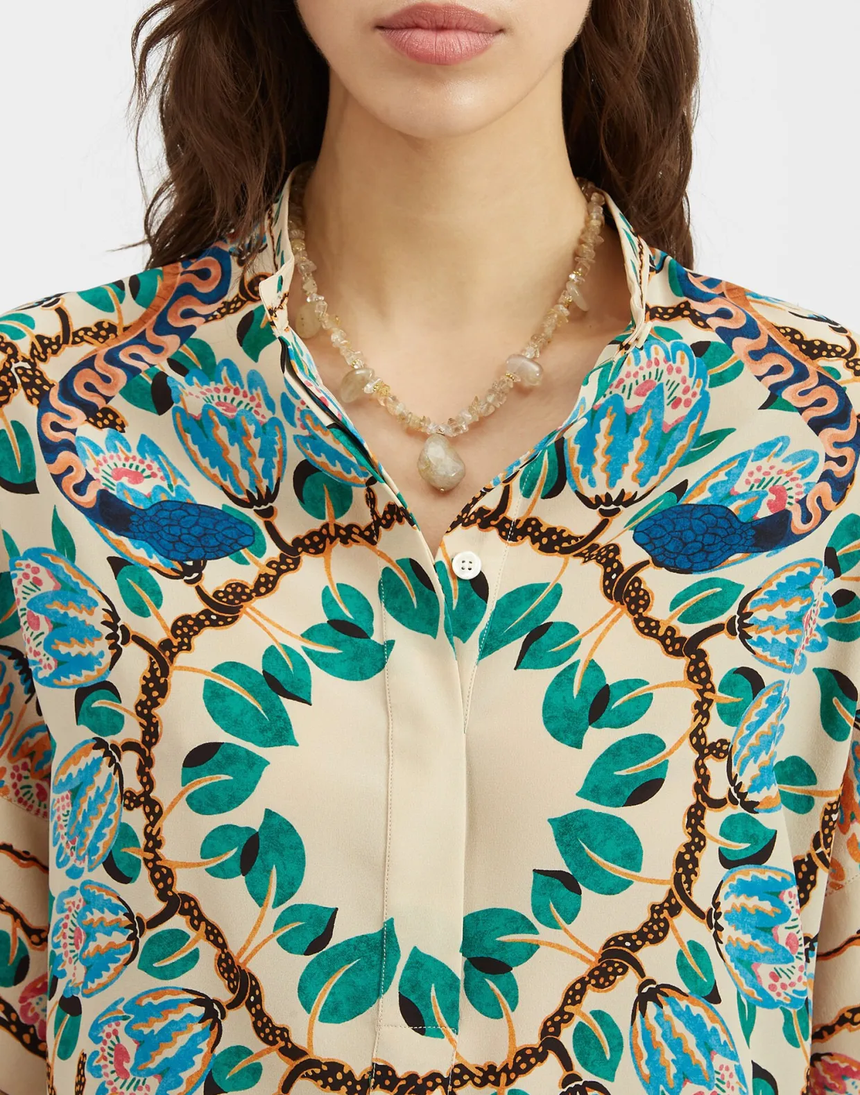Estelle BlouseEve Ecru in Crepe De Chine