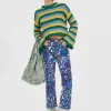 Fancy Crop Jeans (With Feathers)Anemone in Denim