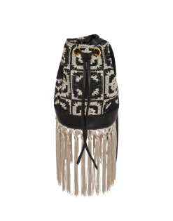 Feria Crossbody BagMini Tiles Black in Macramé