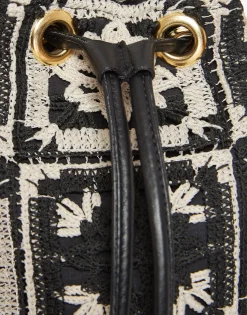 Feria Crossbody BagMini Tiles Black in Macram&eacute;