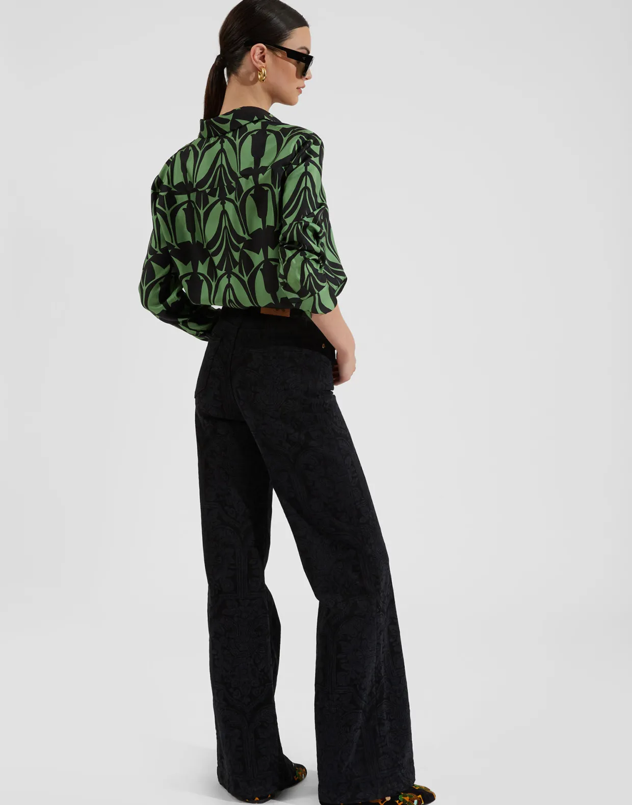 Flare JeansCorte Black in Denim