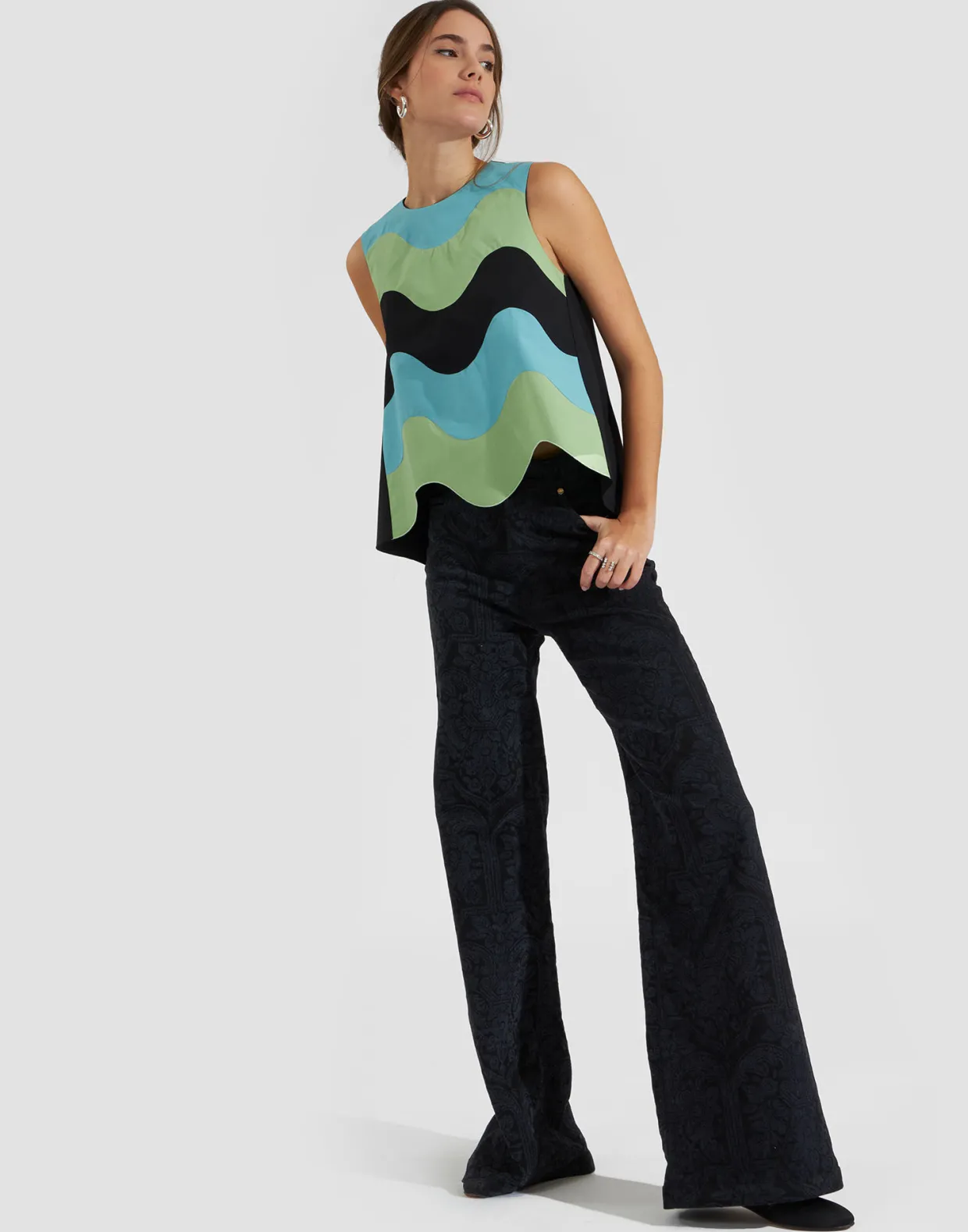 Flare JeansCorte Black in Denim