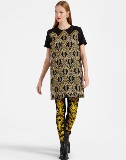 Flocked TightsBlack & Yellow in Flocked Nylon