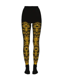 Flocked TightsBlack & Yellow in Flocked Nylon